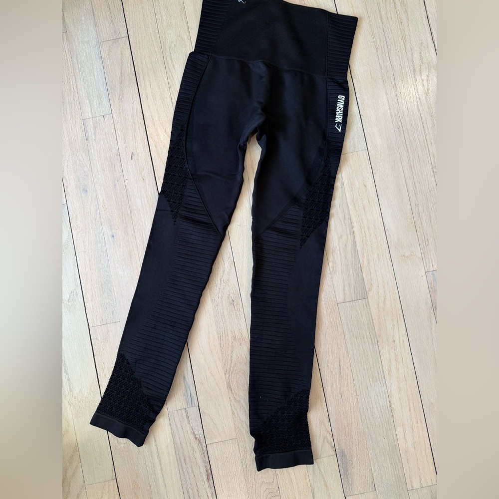 Gymshark Kids Black Textured Panel Leggings